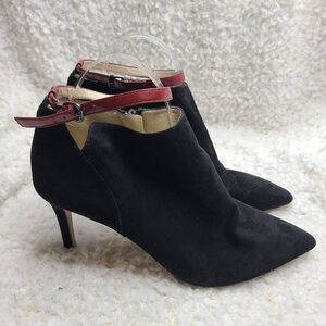 Charly Amar Black Suede Leather Pointed Toe Ankle Boots‎ sz 9.5